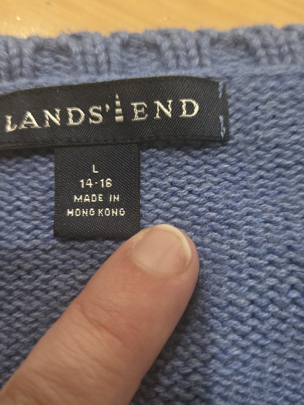 VTG Lands' End Heavy Drifter Cotton Cardigan Large - Picture 2 of 9